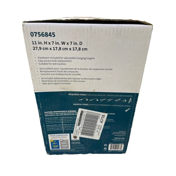 New Quoizel Lighting Corrigan Hanging Lantern Bronze Finish, Scavo Glass 0756845 - Picture 2 of 11